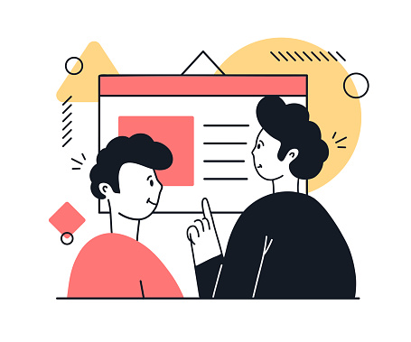 On the Job Training concept with cartoon people in vector flat design