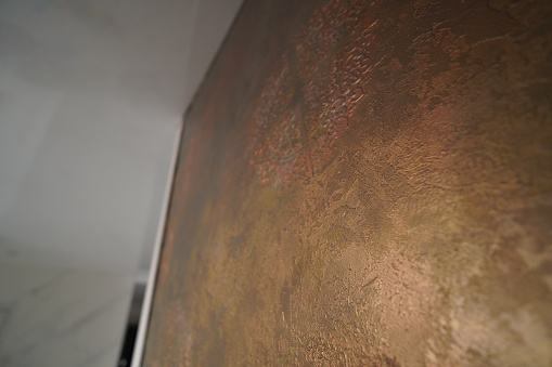 Bronzed wall in retro style