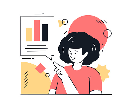 Business Analysis concept with cartoon people in vector flat design