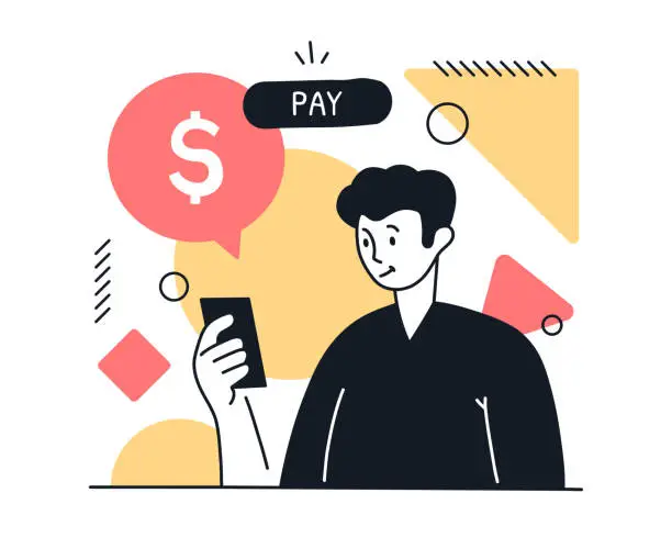 Vector illustration of Mobile Payment concept flat design illustration
