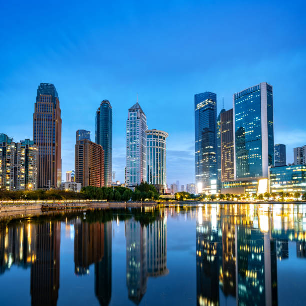 istock Wuhan financial district night view 2014778828