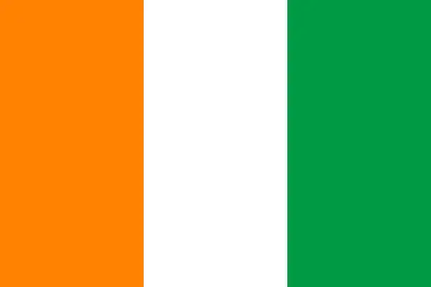 Vector illustration of Illustration of ensign of Republic of Côte d'Ivoire.