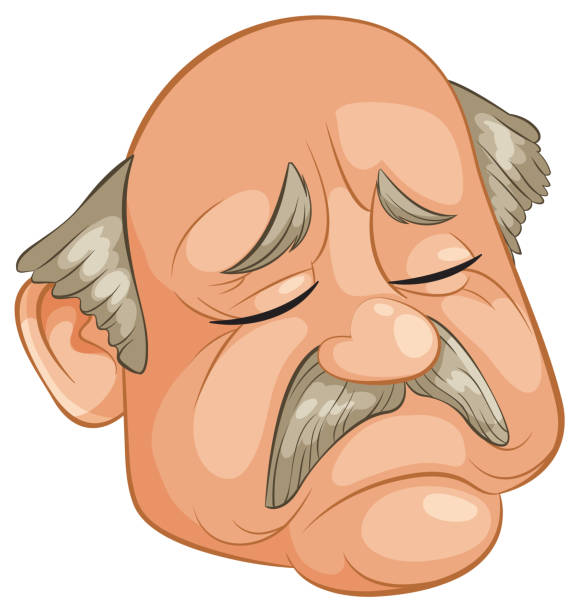 istock Colorful caricature of a sad old man's face 2014793364