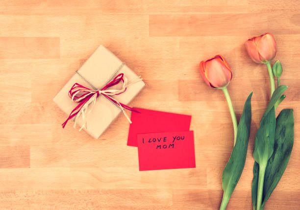 Flowers and gift box for mother's day