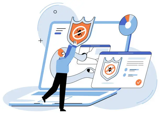 Vector illustration of Information privacy. Datprotection policies are foundation safeguarding confidential information