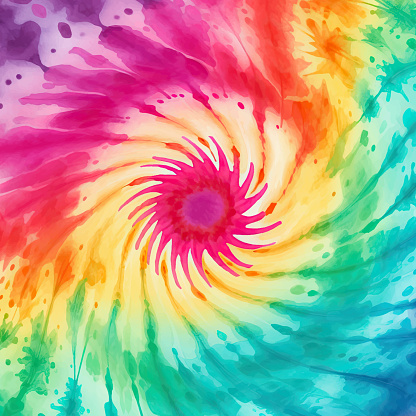 Abstract background with a swirl tie dye pattern in rainbow colours