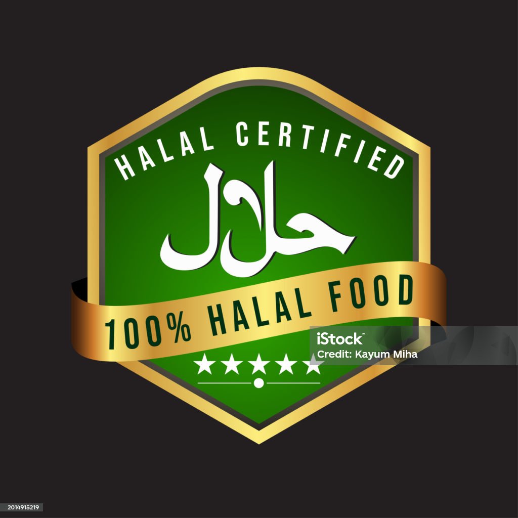 Halal Sign Design Halal Certified Logo Halal Badge Round Stamp And Vector Logo Halal Sign ...