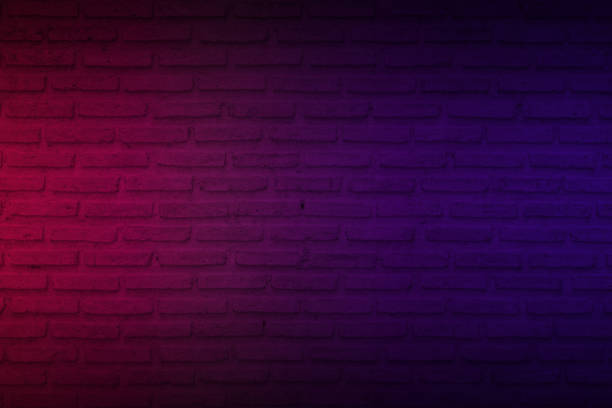 istock Lighting effect neon light on brick wall texture for party or club bar background decoration. 2014942803