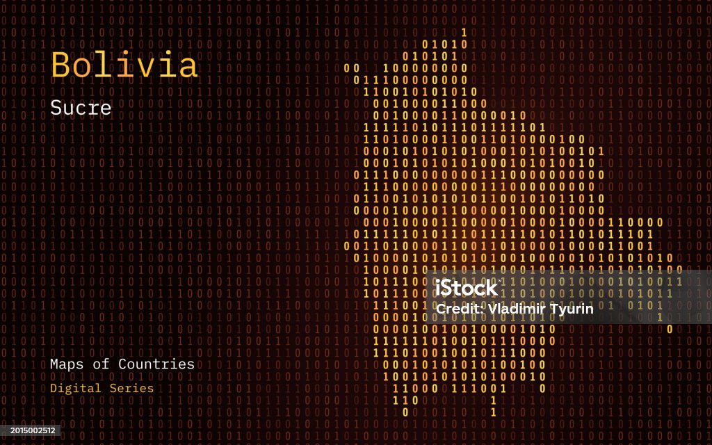 Bolivia Map Shown In Binary Code Pattern Matrix Numbers Zero One Stock ...