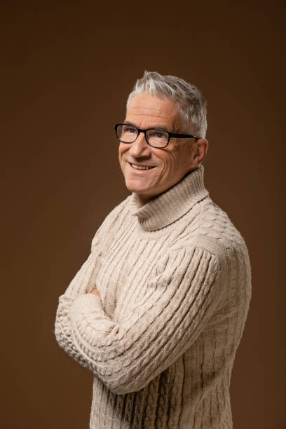 istock Studio portrait of senior male wearing spectacles 2015020621