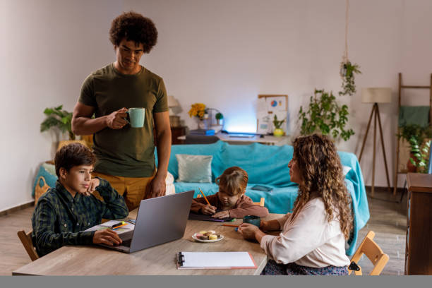 istock Father joining his family after finishing work 2015055269