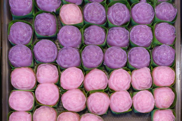 Top view onto thai Valentine;s desserts