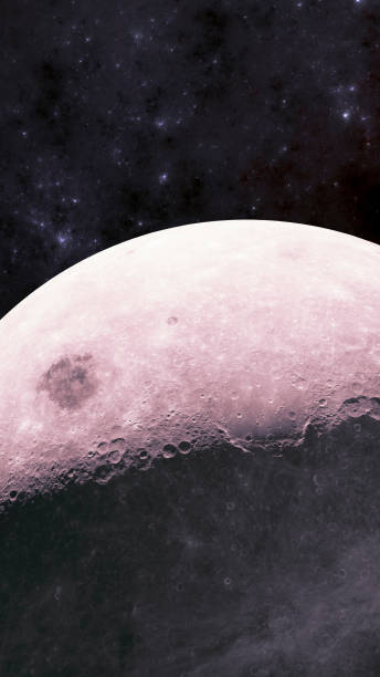 istock Lunar surface, view of the shadow line craters. Satellite view. Moon 2015060508