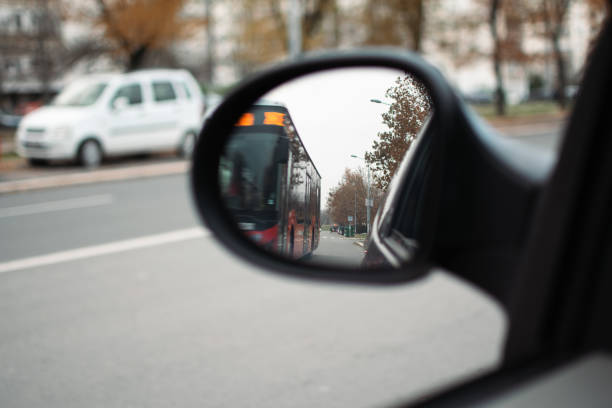 istock view of the rearview mirror while driving from the car for safe driving 2015109278