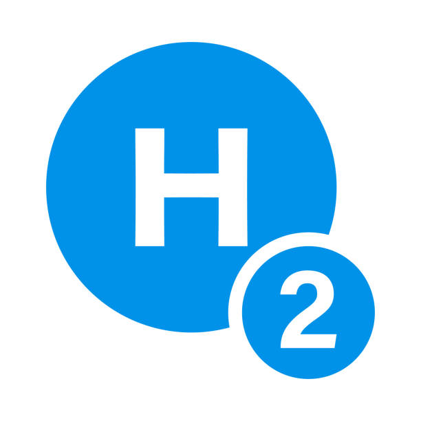 ilustrações, clipart, desenhos animados e ícones de ícone de hidrogênio. ícone h2. vetor. - hydrogen bonding