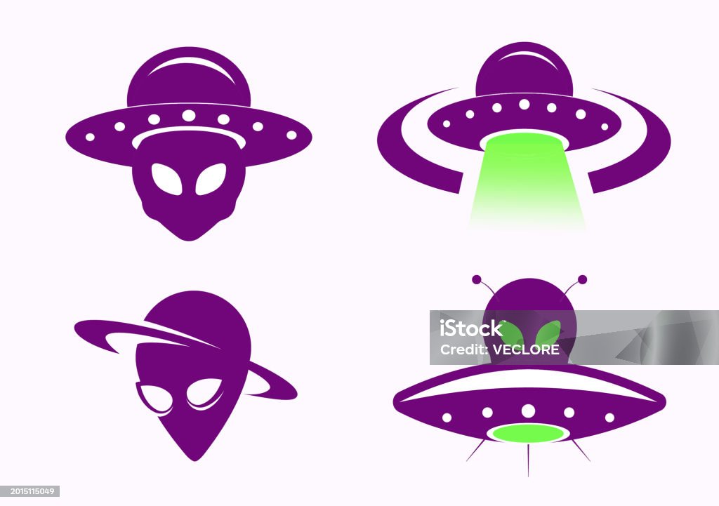 Space Modern Element With Alien Spaceship Vector Illustration Logo ...