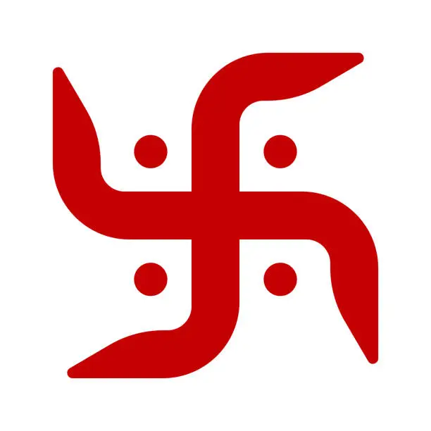 Vector illustration of Modern Hindu swastika icon. Vector.