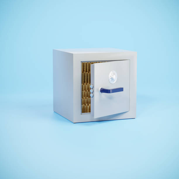 istock An open safe with a permutation lock. Safe contains golden coins. Copy space around for cropping. 2015142659