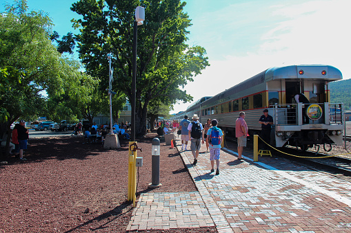 Williams train station bound for Grand Canyon Williams, Arizona, USA on July 13, 2015.