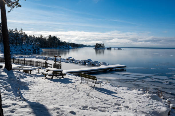 istock Jetty covered in snow a cold winter day 2015175635