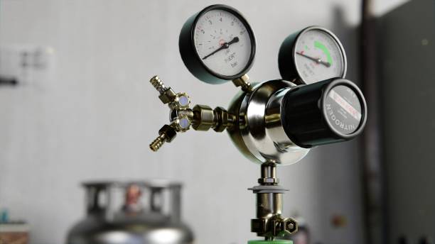 istock Close-Up of Gas Cylinder Pressure Regulator in Laboratory Setting 2015198005