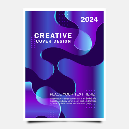 Trendy gradient cover design abstract background template with dynamic soft colourful and wavy fluid shapes