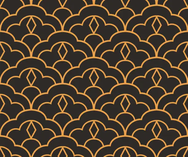 Vector illustration of Modern cute art deco seamless pattern. Trendy abstract texture. Vector geometric background.