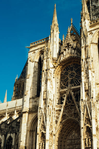 Details and closeup Cathedral of Reims in France