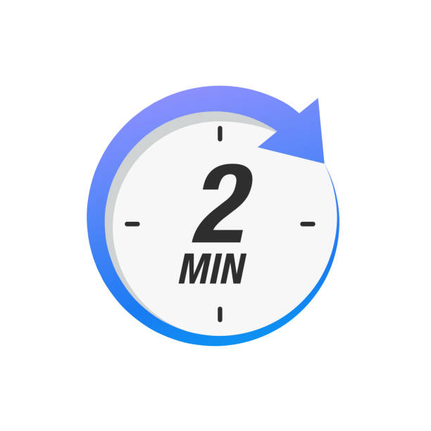 illustrations, cliparts, dessins animés et icônes de icône de deux minutes isolée sur fond blanc. concept de temps de cuisson. - minuteur