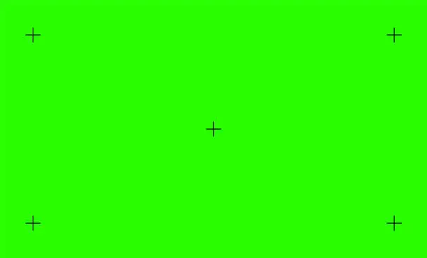 Vector illustration of Green screen chroma key background tracking marker. Greenscreen background