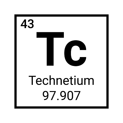 Technetium symbol element periodic table icon. Chemistry tachnetium atom icon.