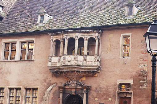 Balcony of old building of Guardhouse in Colmar, France