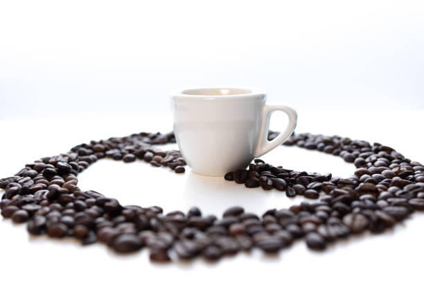a forbidden sign made of coffee beans