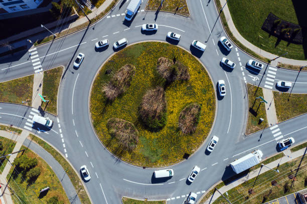 istock Aerial View of Traffic Roundabout 2015350072
