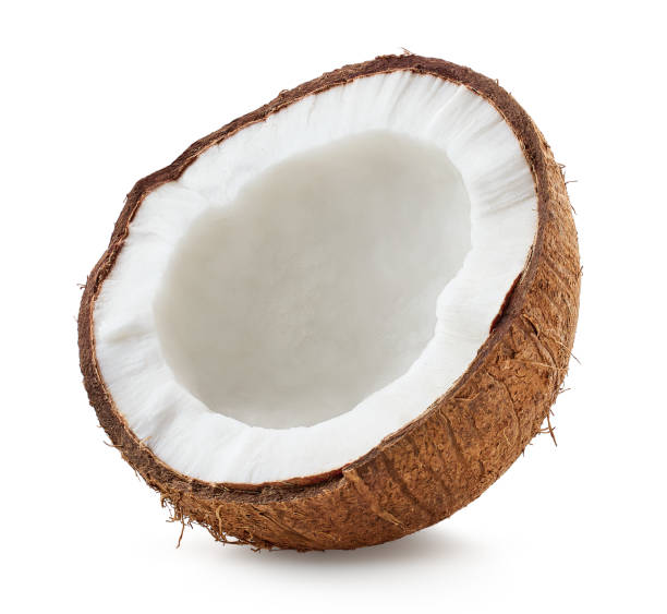 istock One beautiful fresh coconut half on white background 2015350245
