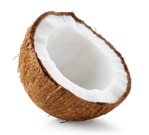 istock One beautiful fresh coconut half on white background 2015350256