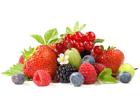 Mixed Berries on white Background