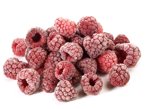 Frozen Raspberries - Isolated