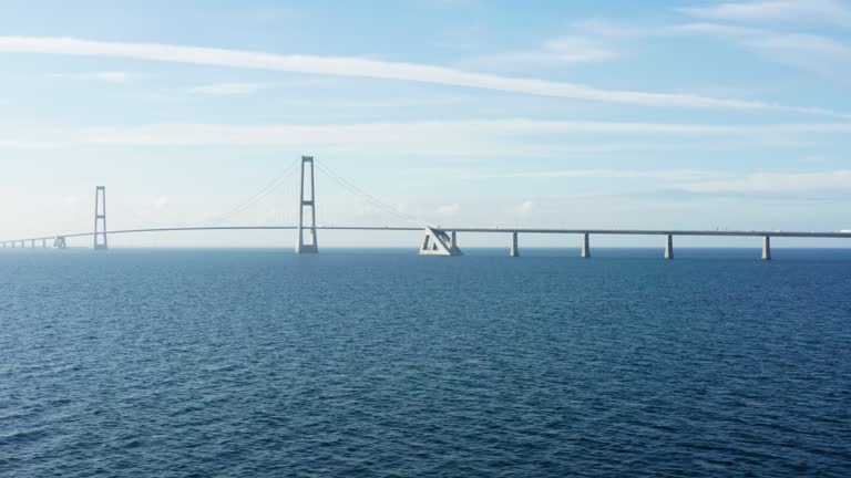 Great Belt Bridge's Tranquil Crossing Over Calm Seas