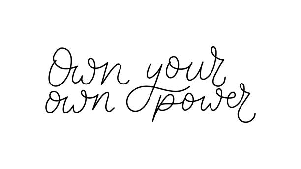istock Own your own power hand lettering quote in one line art. Flat style hand drawn Vector illustration 2015399795