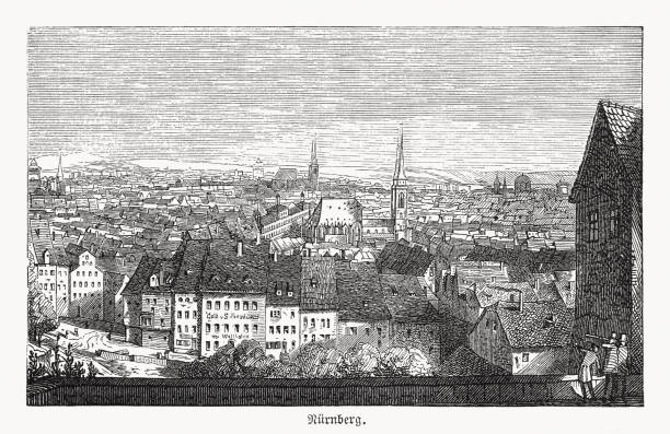 istock Historical view of Nuremberg, Bavaria, Germany, wood engraving, published 1869 2015429246