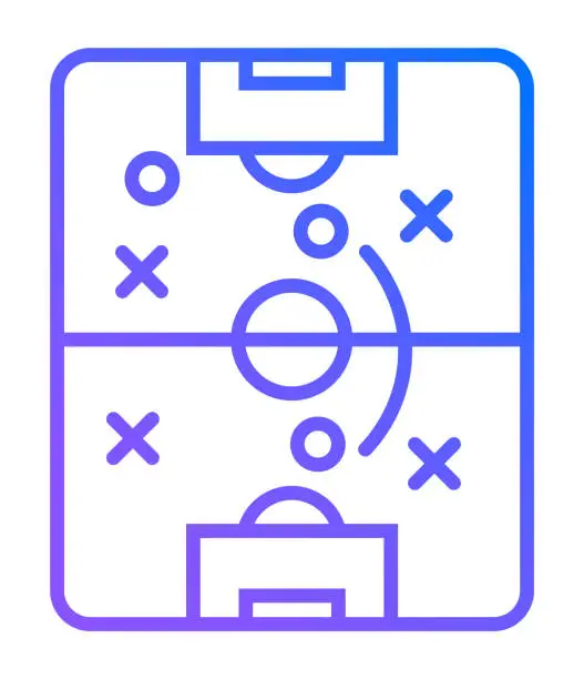 Vector illustration of Soccer field strategy game tactic football vector board game plan. Soccer team strategy