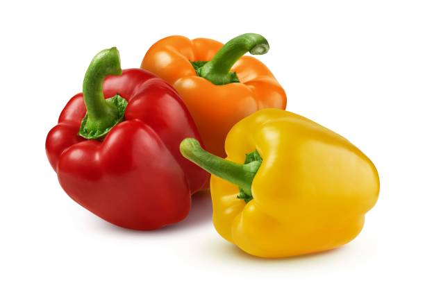 Sweet bell pepper isolated on white background