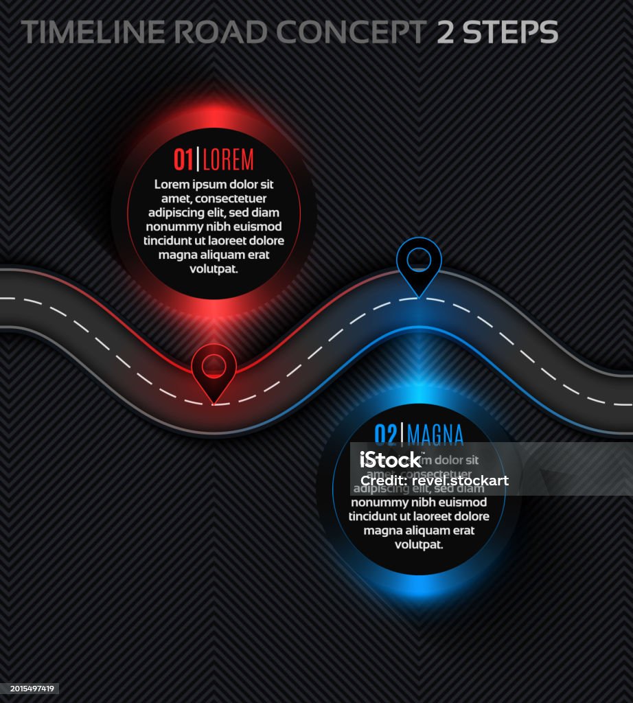 Two Way Time Line Drawing Timeline Infographic 2 Steps Timeline Concept Winding Road Stock ...
