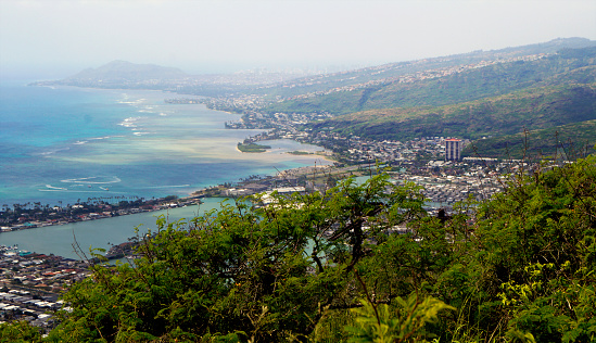 View of Honolulu from Koko Crater, Island of Oahu, Hawaii - United States