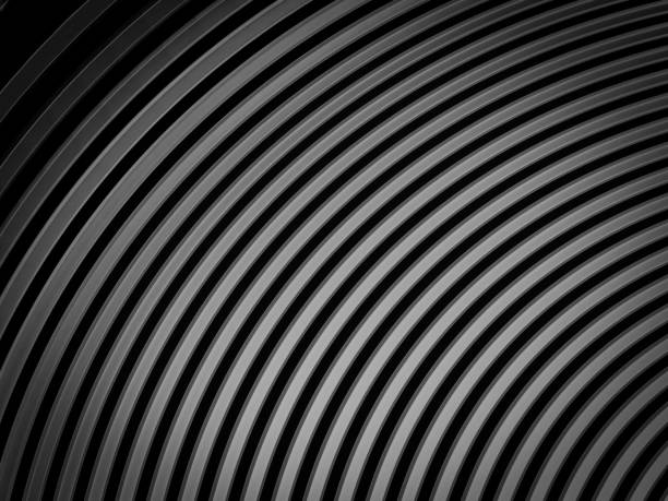 3d rendering of black circular wave abstract background