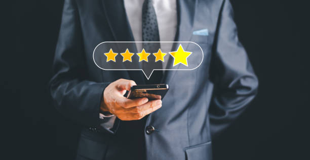 istock Customer satisfaction survey concept. Rate 5-star satisfaction. Opinion service experience rating online application. Customer evaluation product service best quality, satisfaction feedback review 2015520303