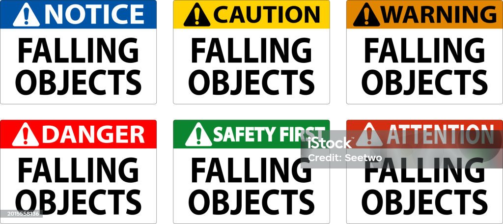 Danger Sign Falling Objects Stock Illustration - Download Image Now ...