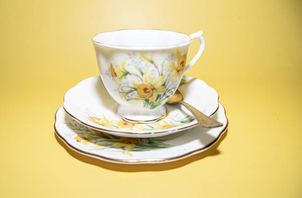 Tea cup on white background.