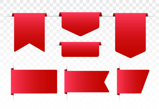 rotes tag, banner, etikett, band, preis, lesezeichen, notiz, hintergrundrabatt. exklusiver roter tag-sticker. - exklusiv stock-grafiken, -clipart, -cartoons und -symbole